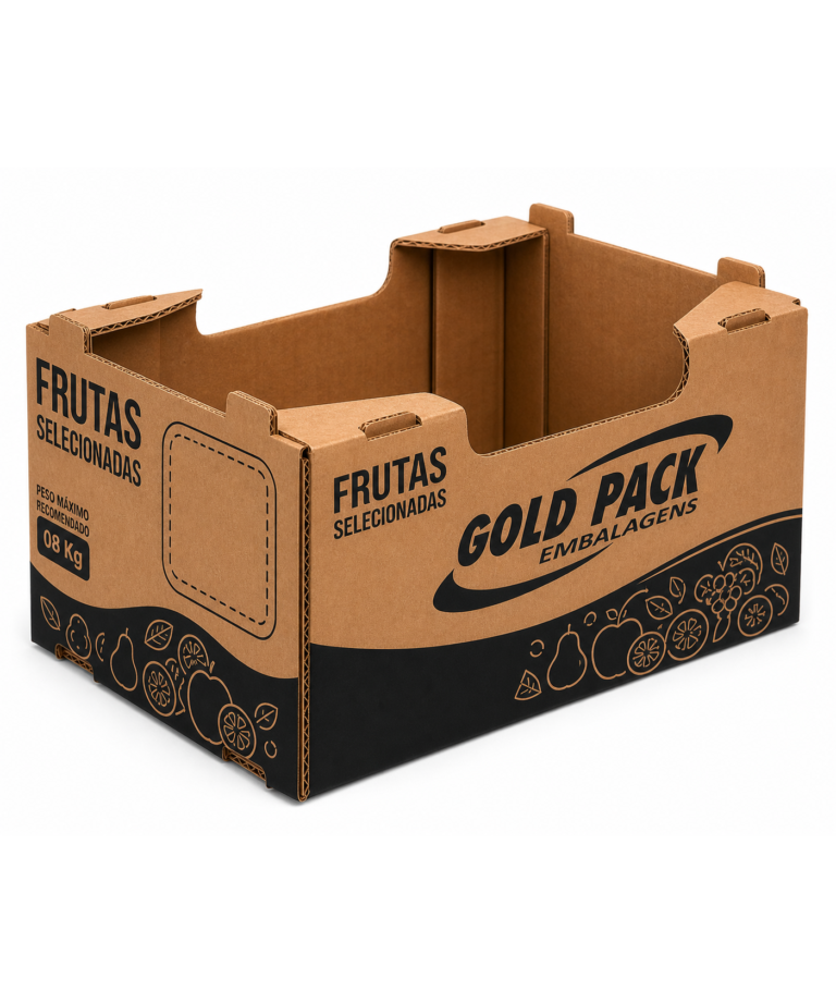 Bandeja Hortifruti - caixas de papelão para frutas e verduras Gold Pack